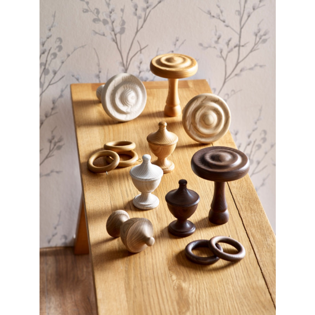 Laura Ashley Haywood 35mm Wooden Curtain Pole - Washed Oak