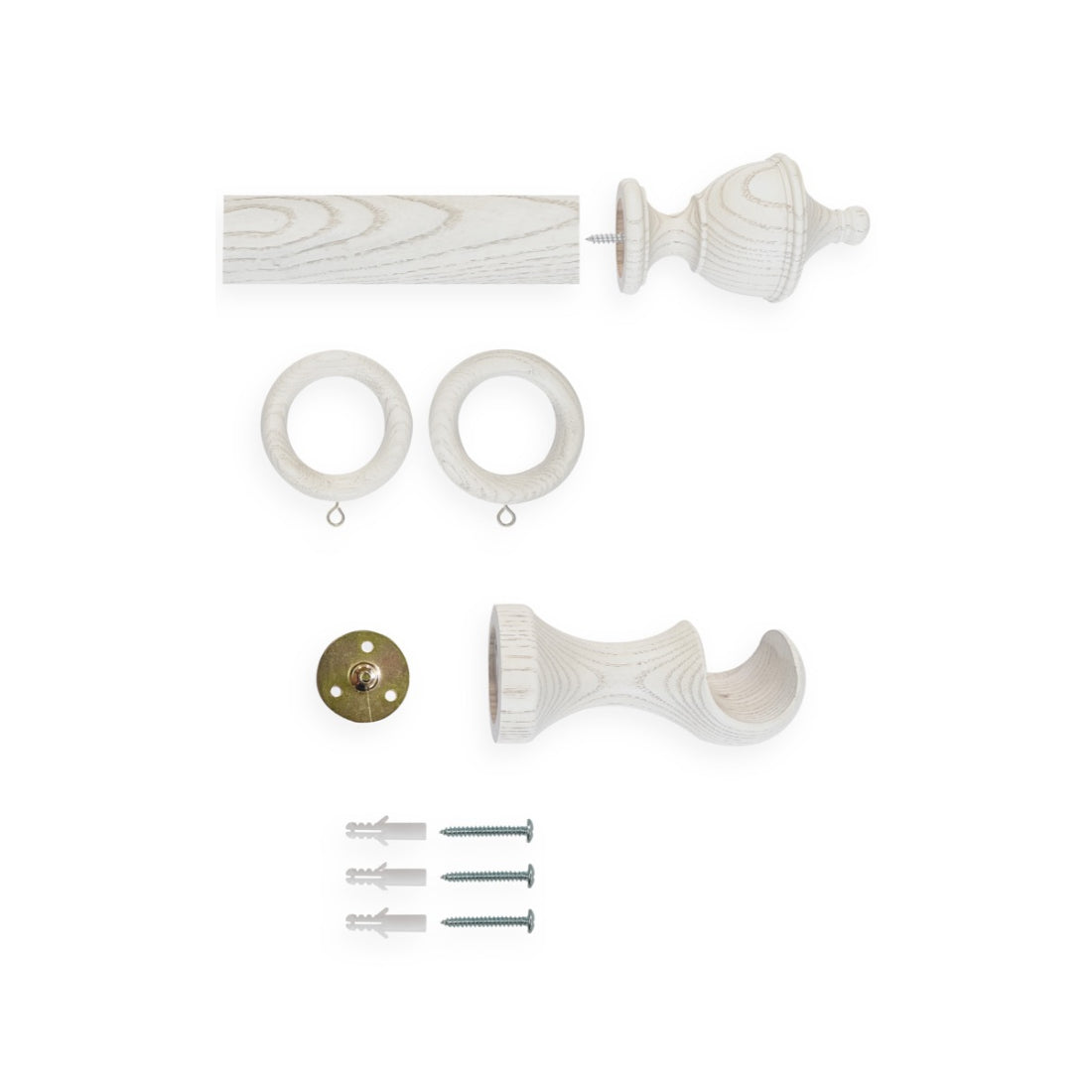 Laura Ashley Haywood 35mm Wooden Curtain Pole - White