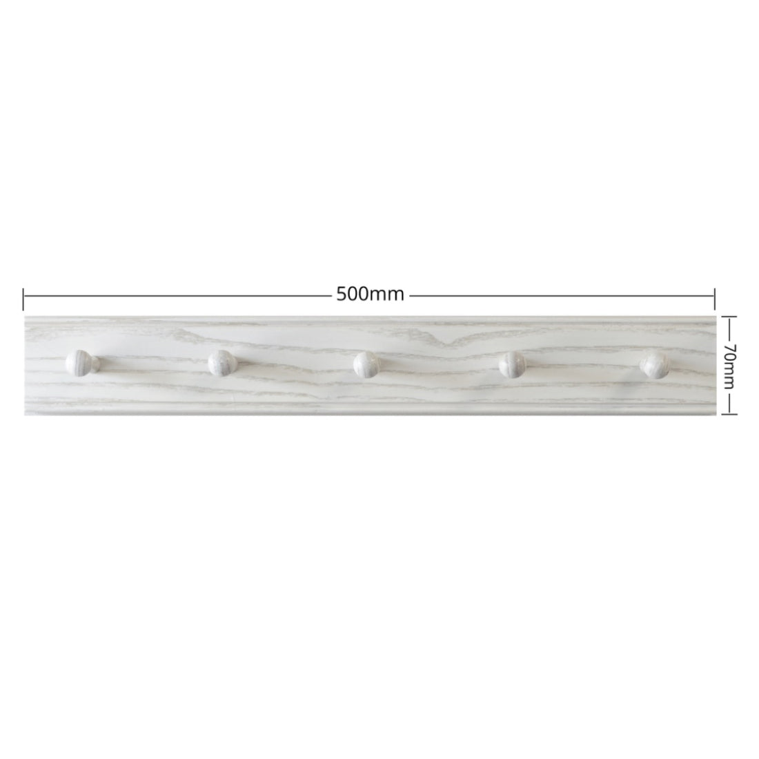 Laura Ashley Haywood 5 Peg Coat Hook - White