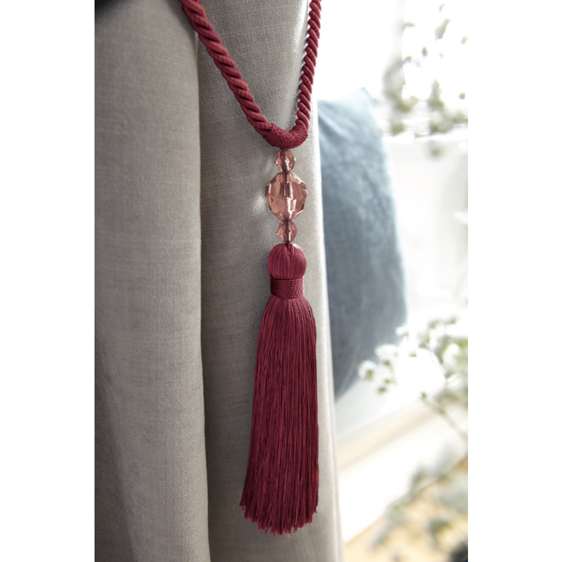 Jones Pixie Tassel Tieback - Claret