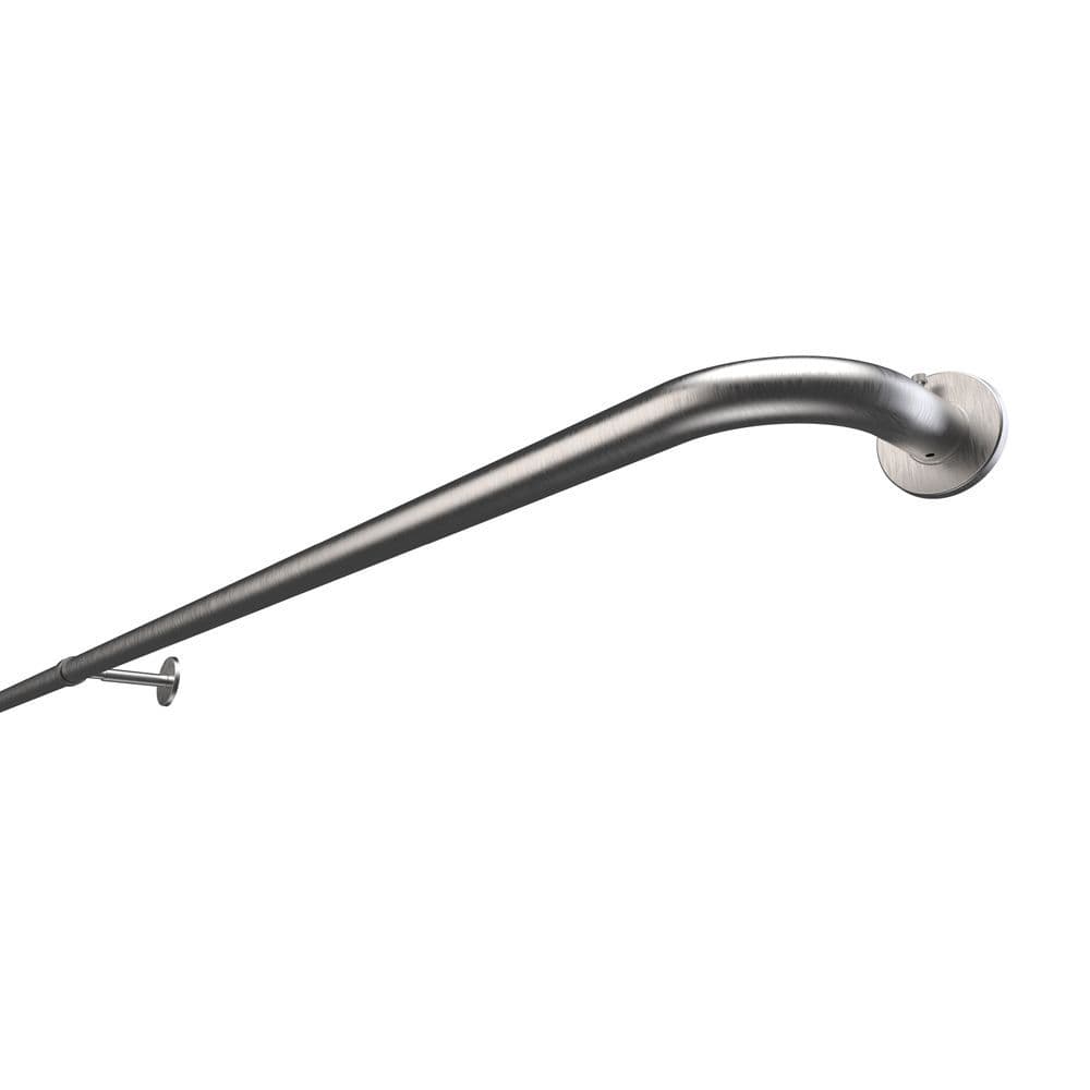 Integra French Curtain Pole - Satin Steel