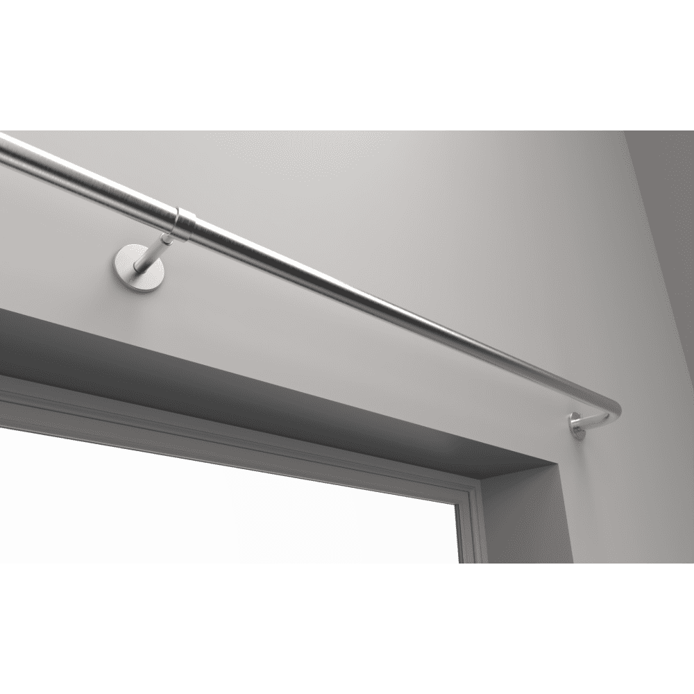 Integra French Curtain Pole - Satin Steel