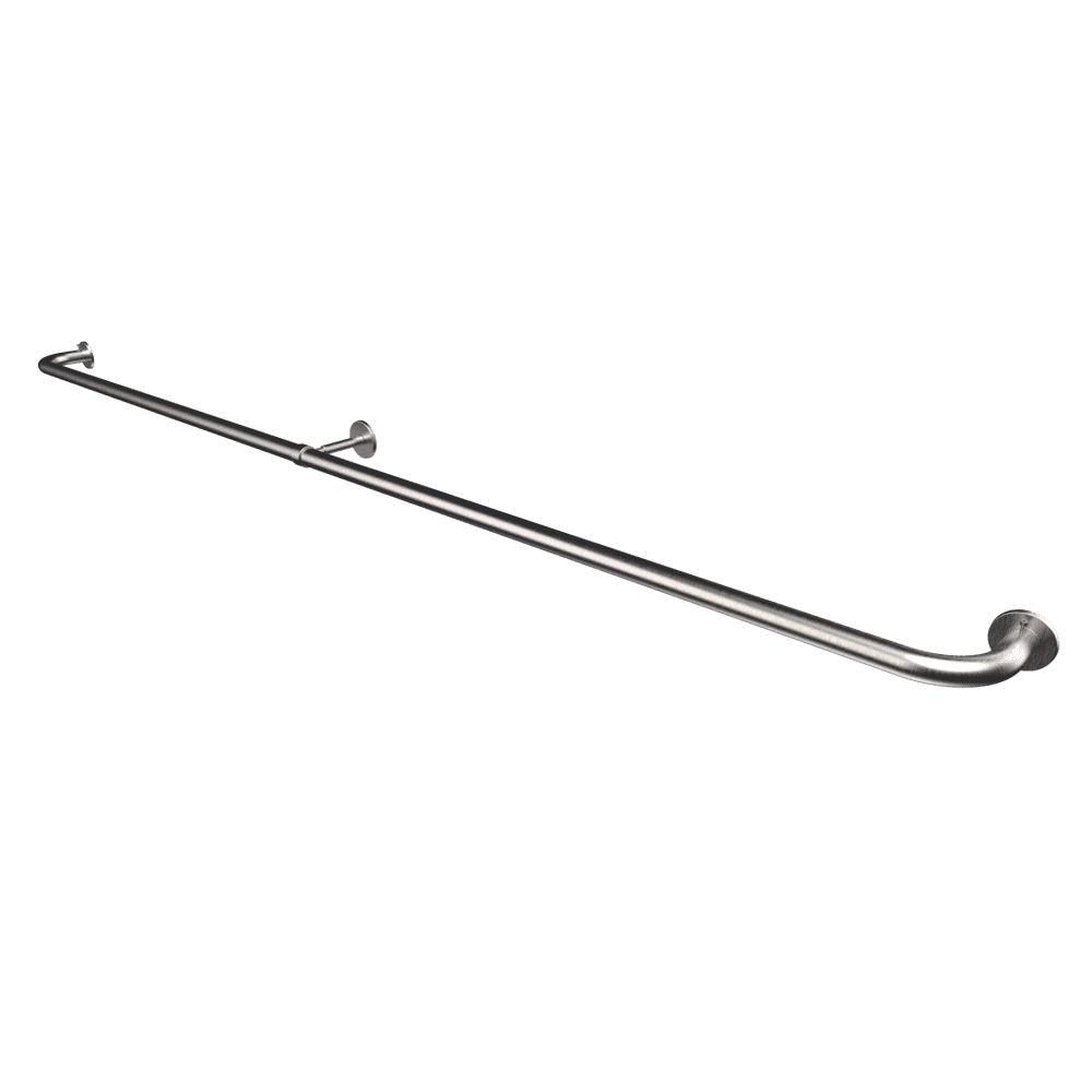 Integra French Curtain Pole - Satin Steel