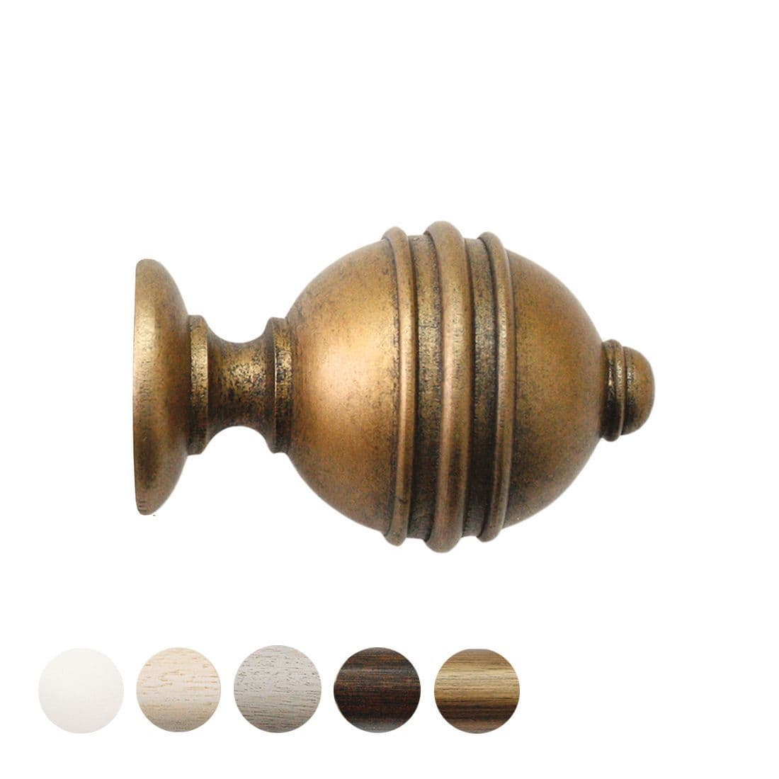 Jones Cathedral Ely 30mm Wooden Curtain Pole Finial - Antique Gold