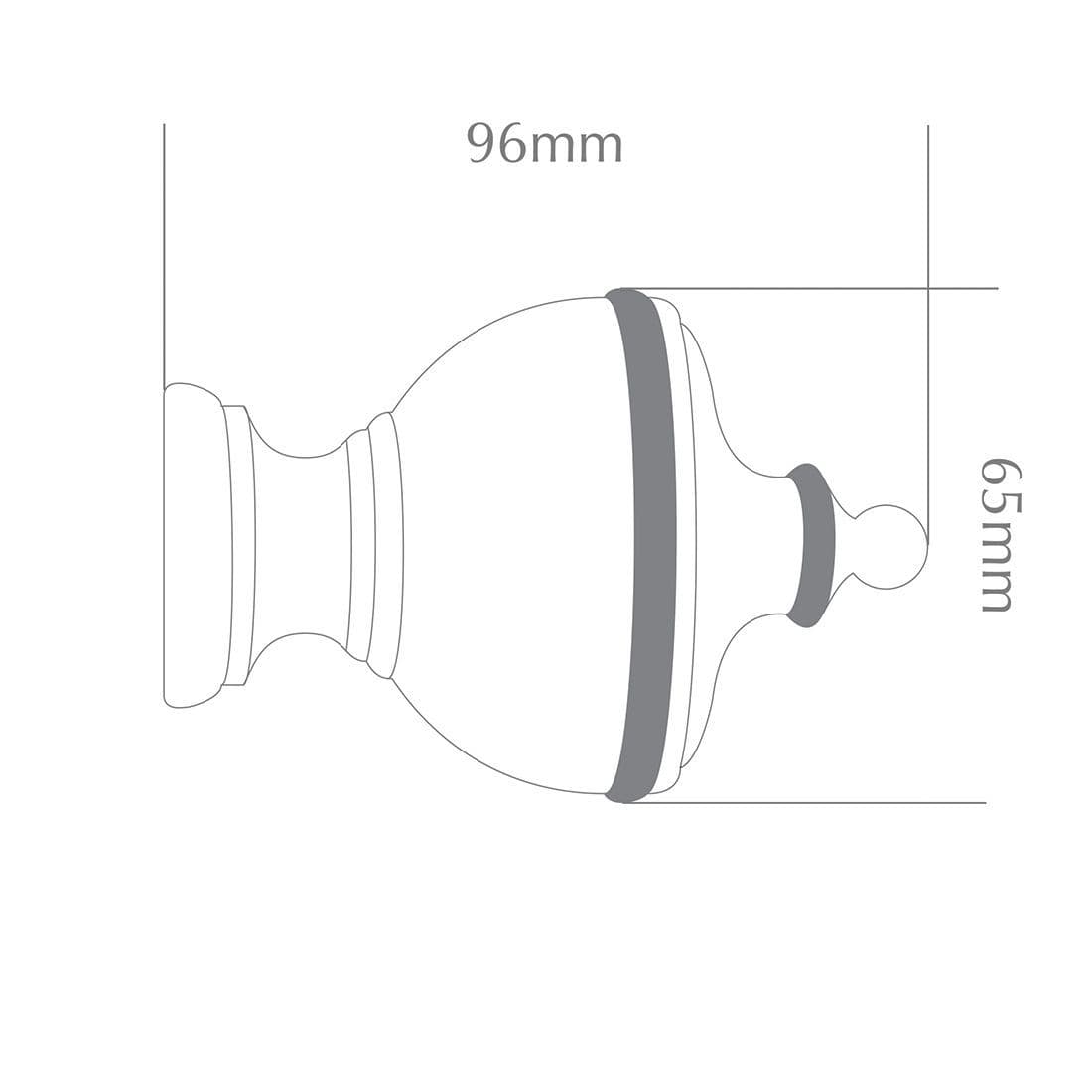 Jones Cathedral Exeter 30mm Wooden Curtain Pole Finial - Ivory