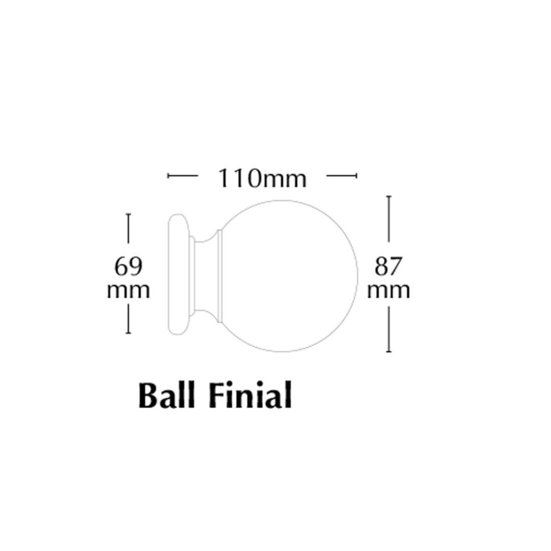 Jones Florentine Ball 48mm Wooden Curtain Pole Finial - Cotton