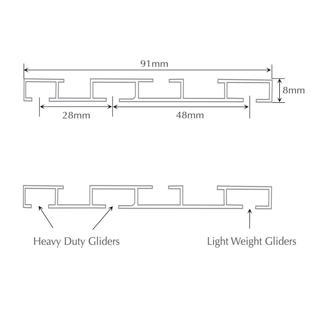 Jones H333 Triple Metal Curtain Track