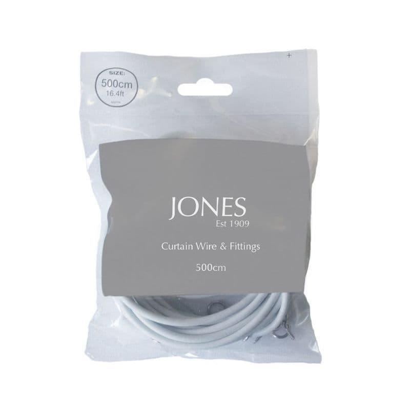 Jones Net Curtain Wire & Fittings Set - 500cm