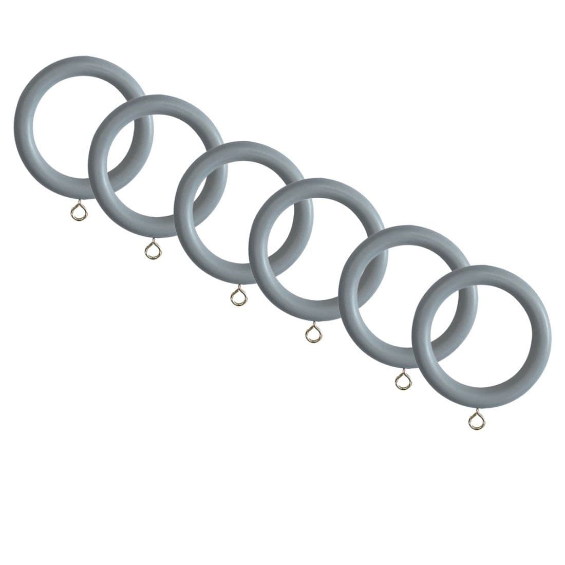 Laura Ashley 35mm Wooden Curtain Rings (Pack of 6) - Dark Slate