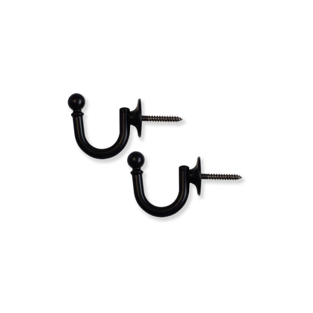 Laura Ashley Ball Metal Curtain Tieback Hooks (Pair) - Black