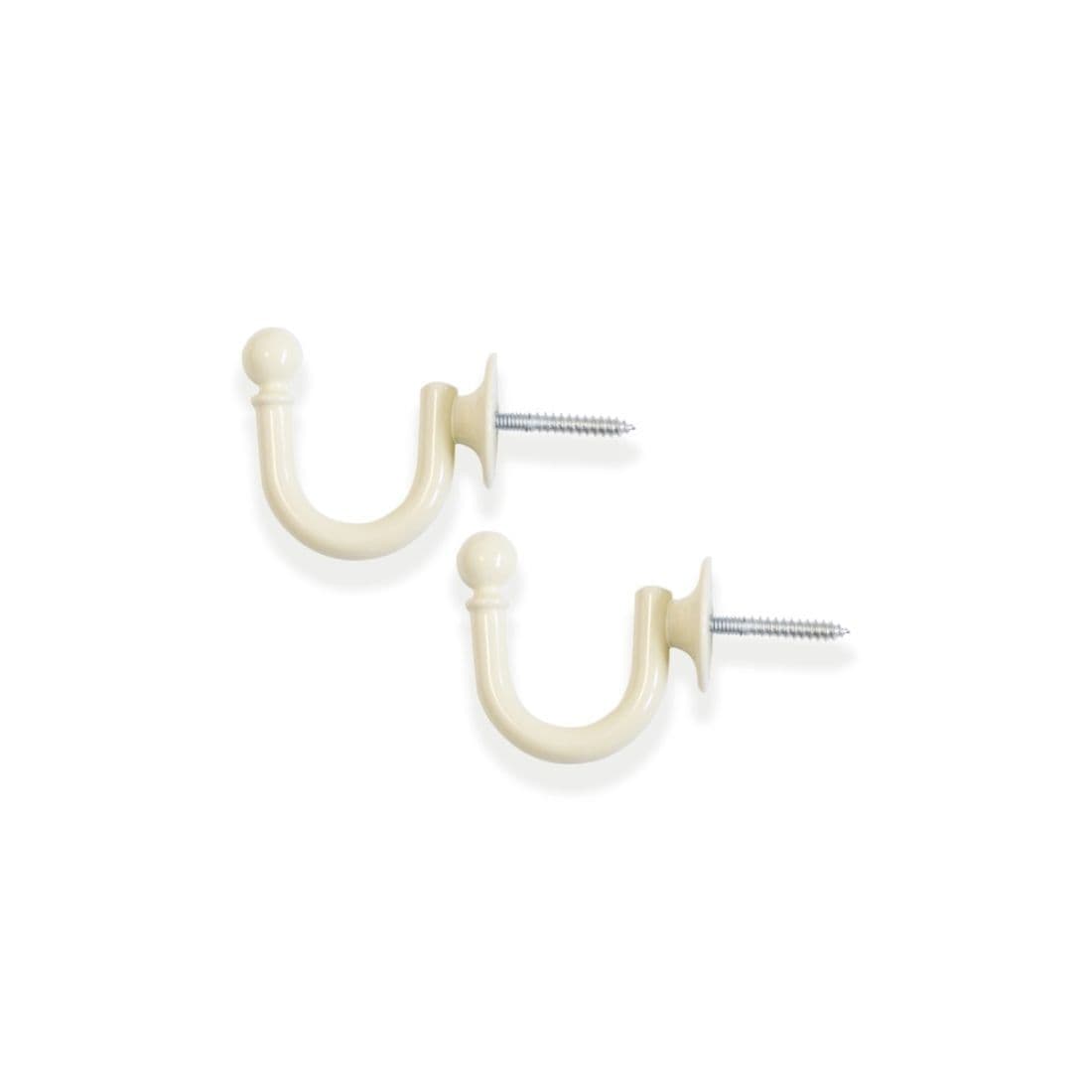 Laura Ashley Ball Metal Curtain Tieback Hooks (Pair) - Cream