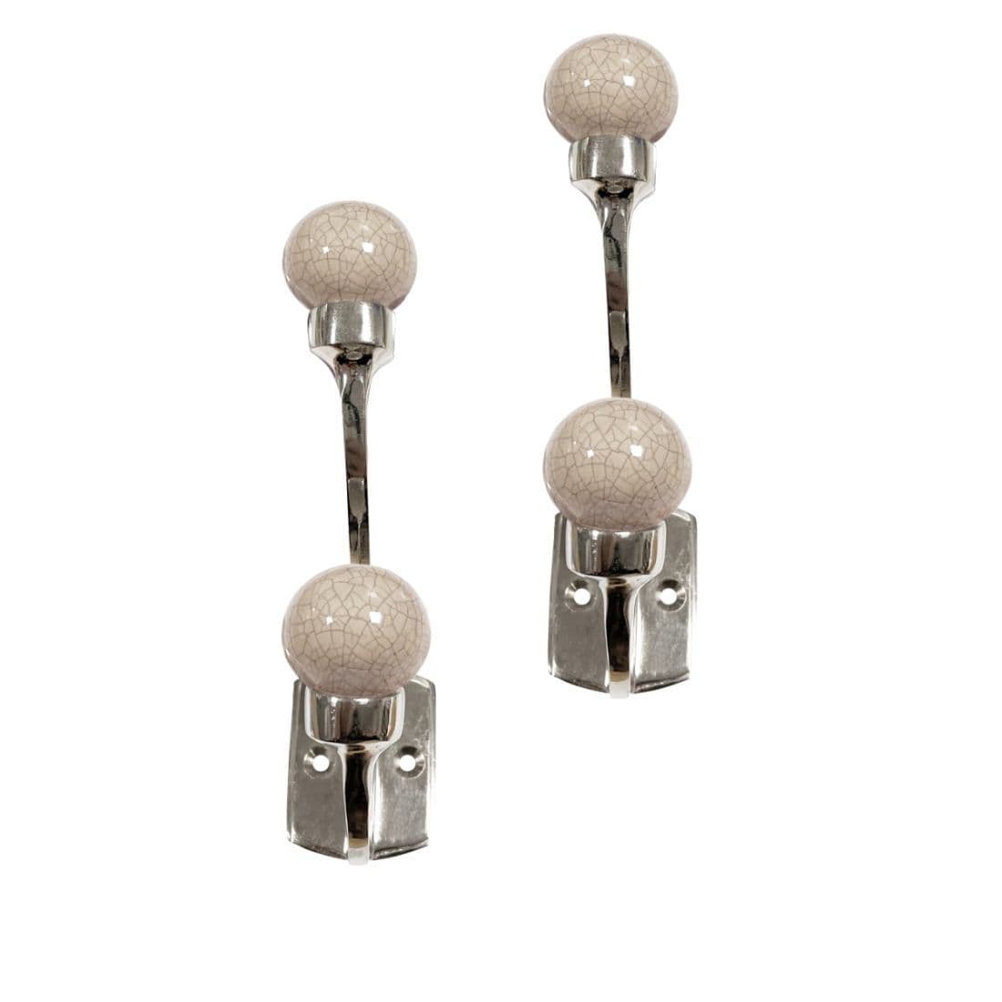 Laura Ashley Bertie Double Metal Curtain Tieback Hooks (Pair) - Pale Slate