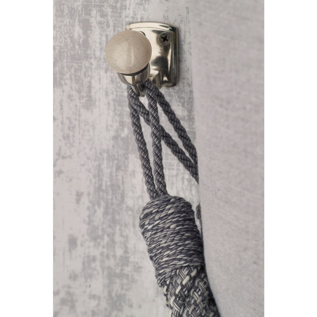 Laura Ashley Bertie Metal Curtain Tieback Hooks (Pair) - Pale Slate