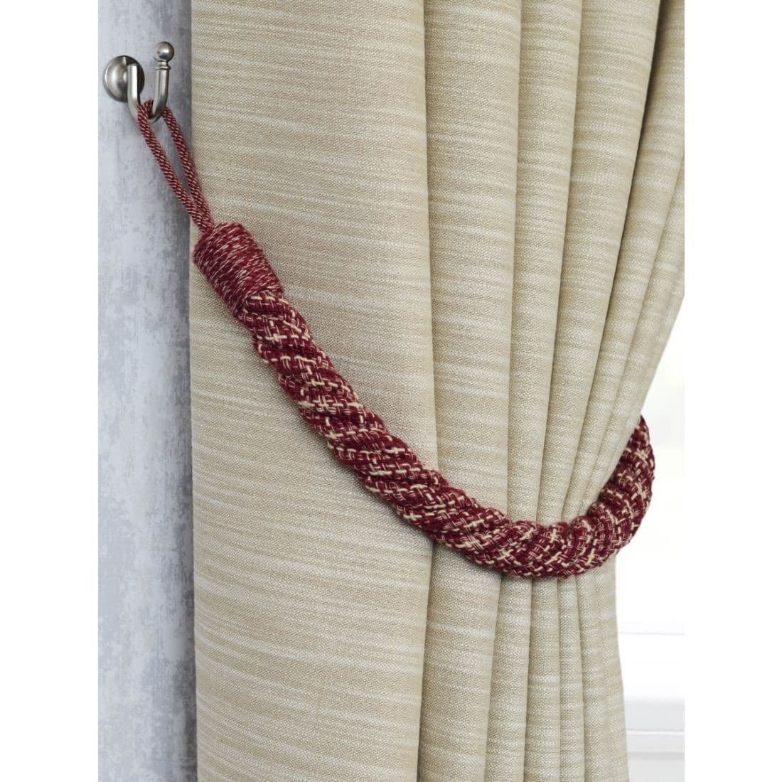 Laura Ashley Felton Rope Tiebacks (Pair) - Cranberry