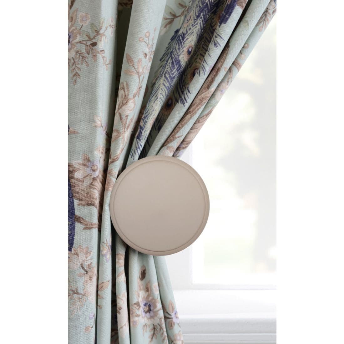 Laura Ashley Ribbed Ball Wooden Curtain Holdbacks (Pair) - Truffle