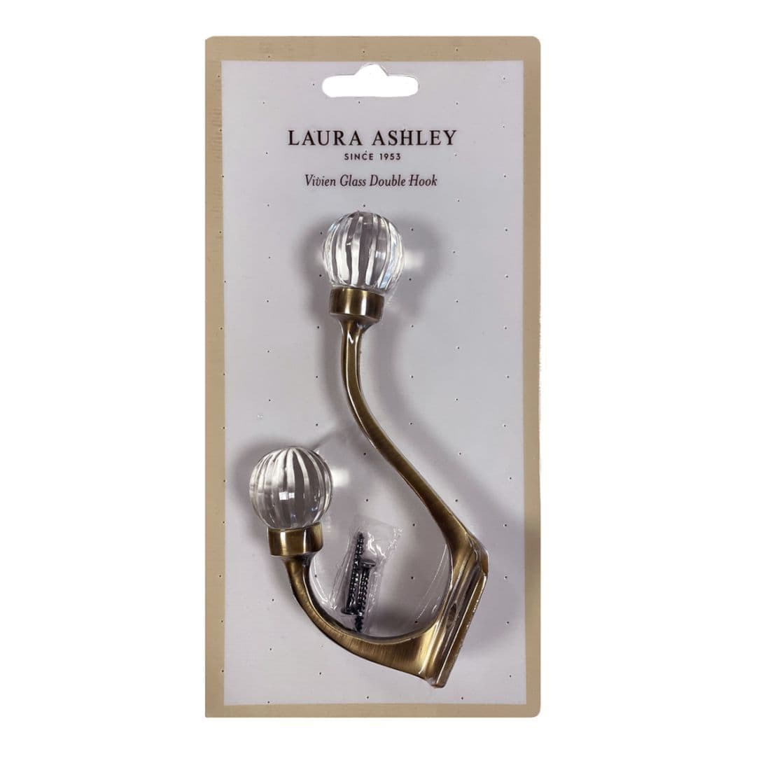 Laura Ashley Vivien Double Metal Curtain Tieback Hook - Antique Brass