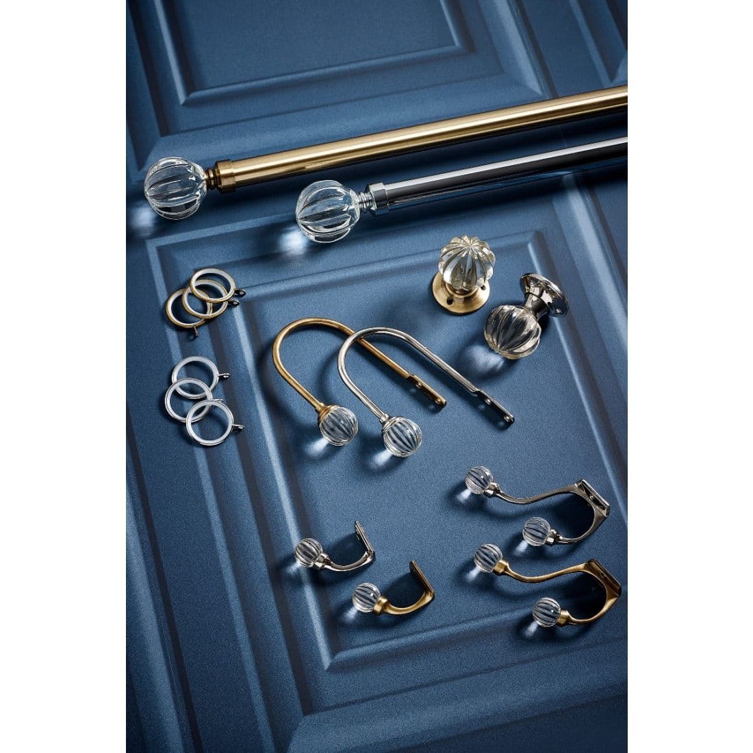 Laura Ashley Vivien Double Metal Curtain Tieback Hook - Chrome