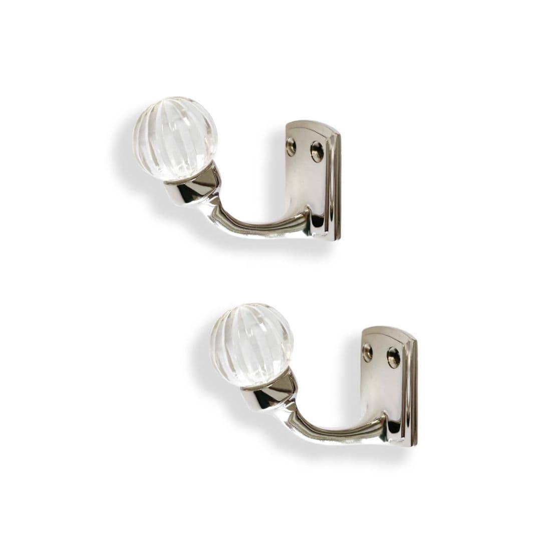 Laura Ashley Vivien Metal Curtain Tieback Hooks (Pair) - Chrome