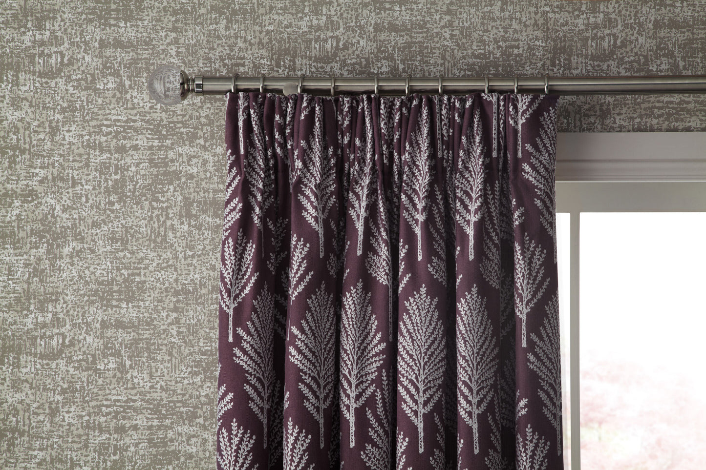 Hallis Neo Premium Clear Plain Ball 35mm Metal Curtain Pole - Stainless Steel