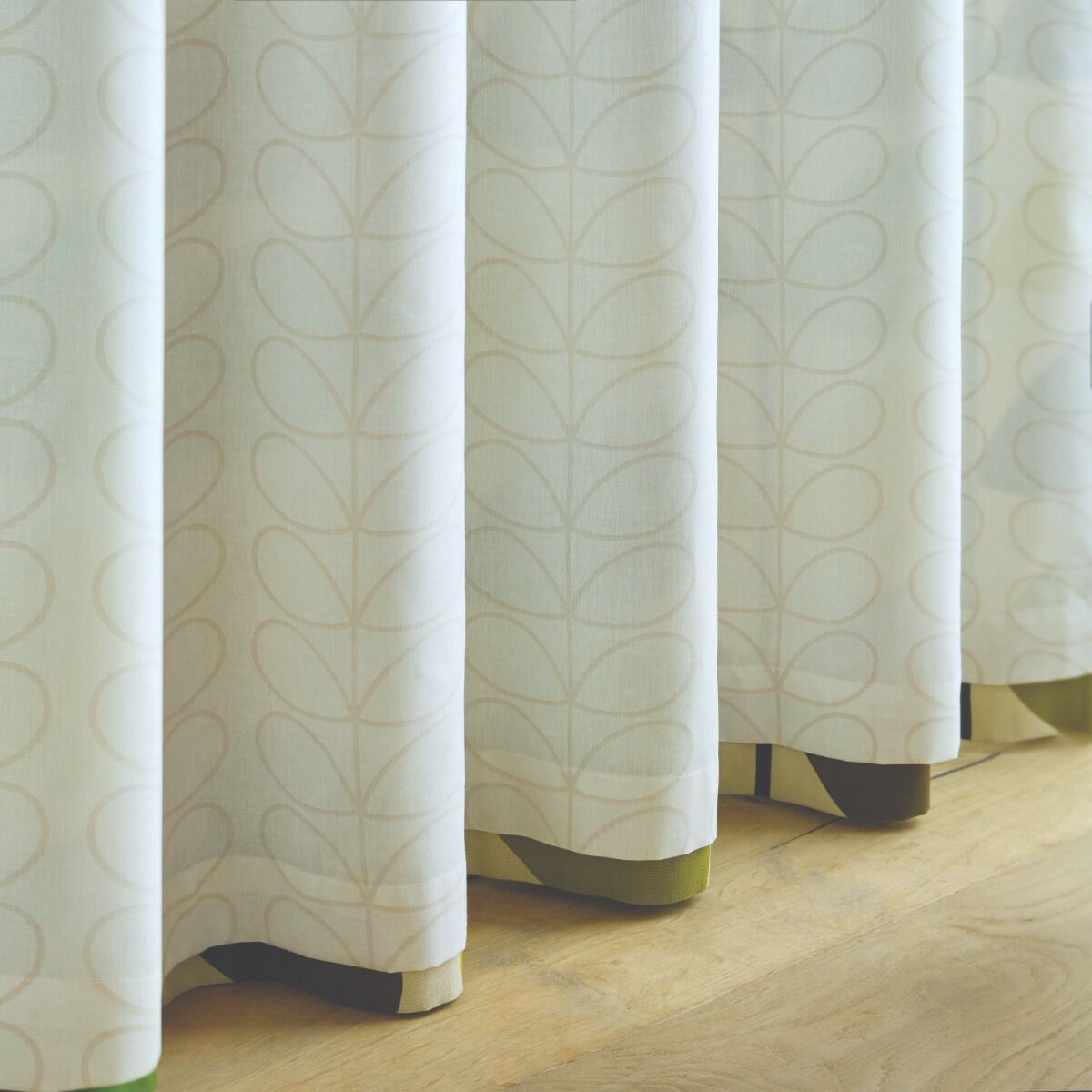 Orla Kiely Multi Stem Eyelet Curtains - Fern/Ochre