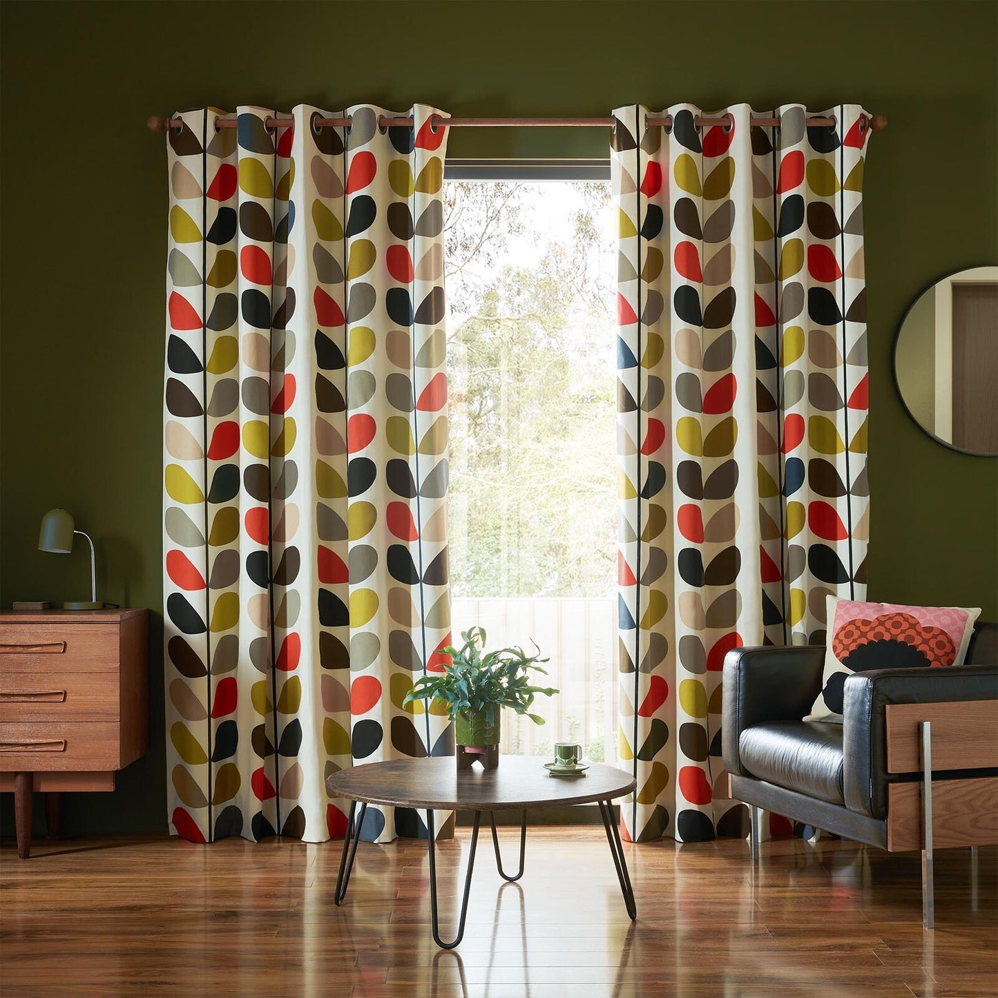Orla Kiely Multi Stem Eyelet Curtains - Multi