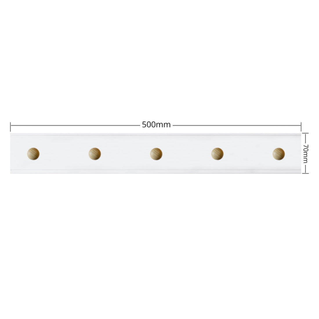 Laura Ashley Ribbed 5 Peg Coat Hook - Cotton White