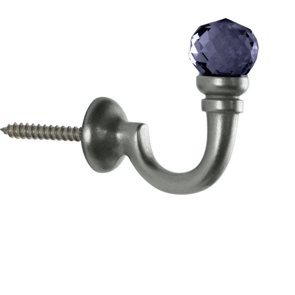Hallis Neo Premium Smoke Faceted Ball Metal Curtain Tassel Hooks (Pair) - Stainless Steel