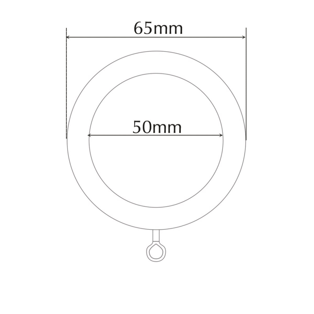 Jones Shore 35mm Wooden Curtain Rings (Pack of 6) - Charcoal
