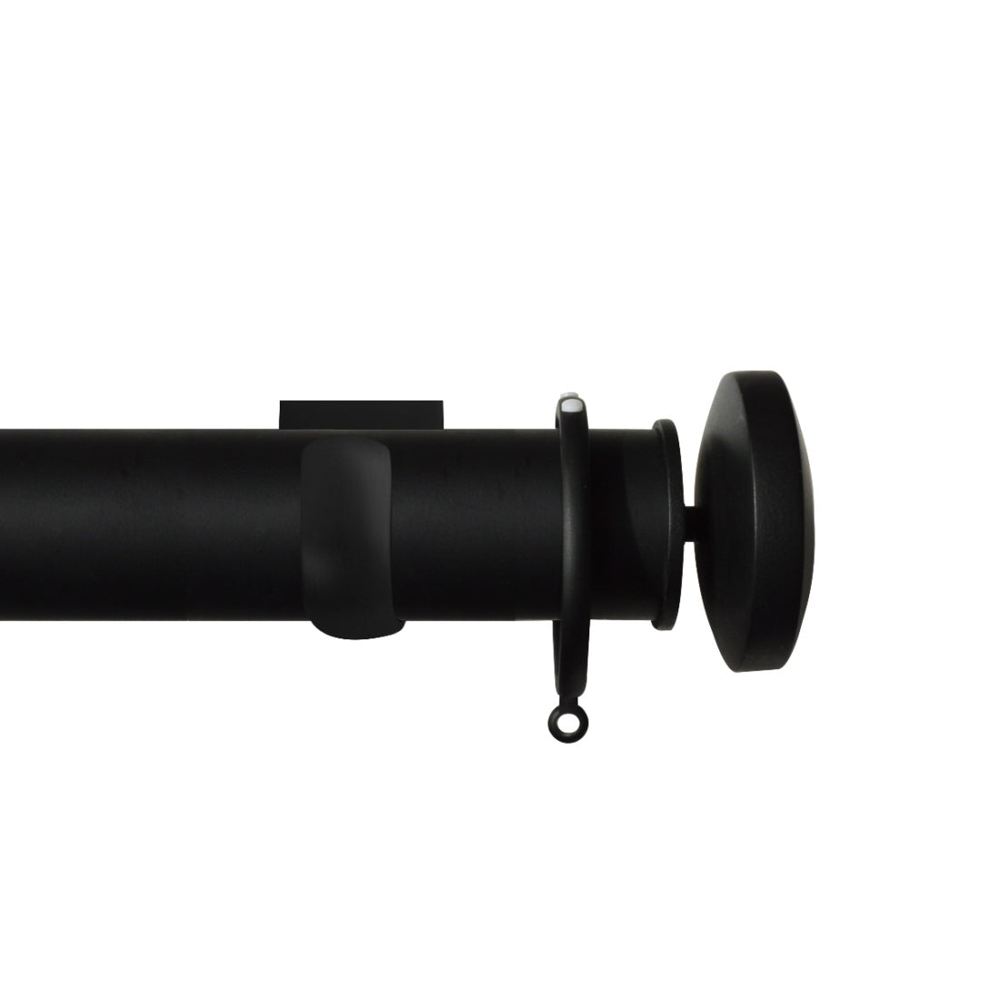 Jones Esquire Curved Disc 50mm Metal Curtain Pole Finials (Pair) - Carbon Black