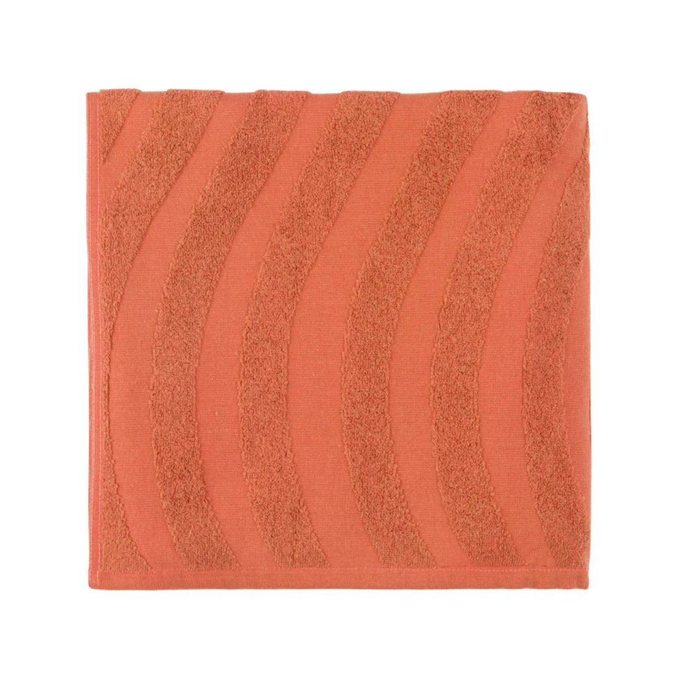 Torres Novas Mar Ondulado Beach Towel - Terracotta