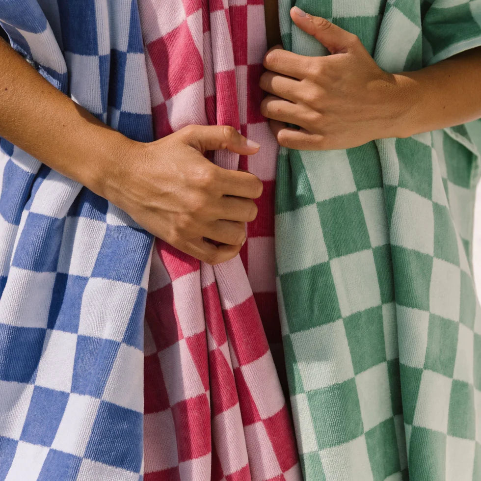 Torres Novas Meco Chequered Beach Towel - Green