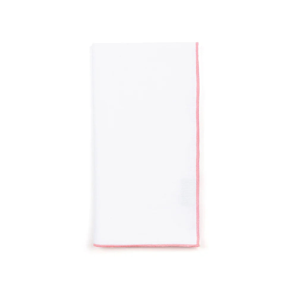 Torres Novas Nazaré White Napkins (Pack of 2) - Pink