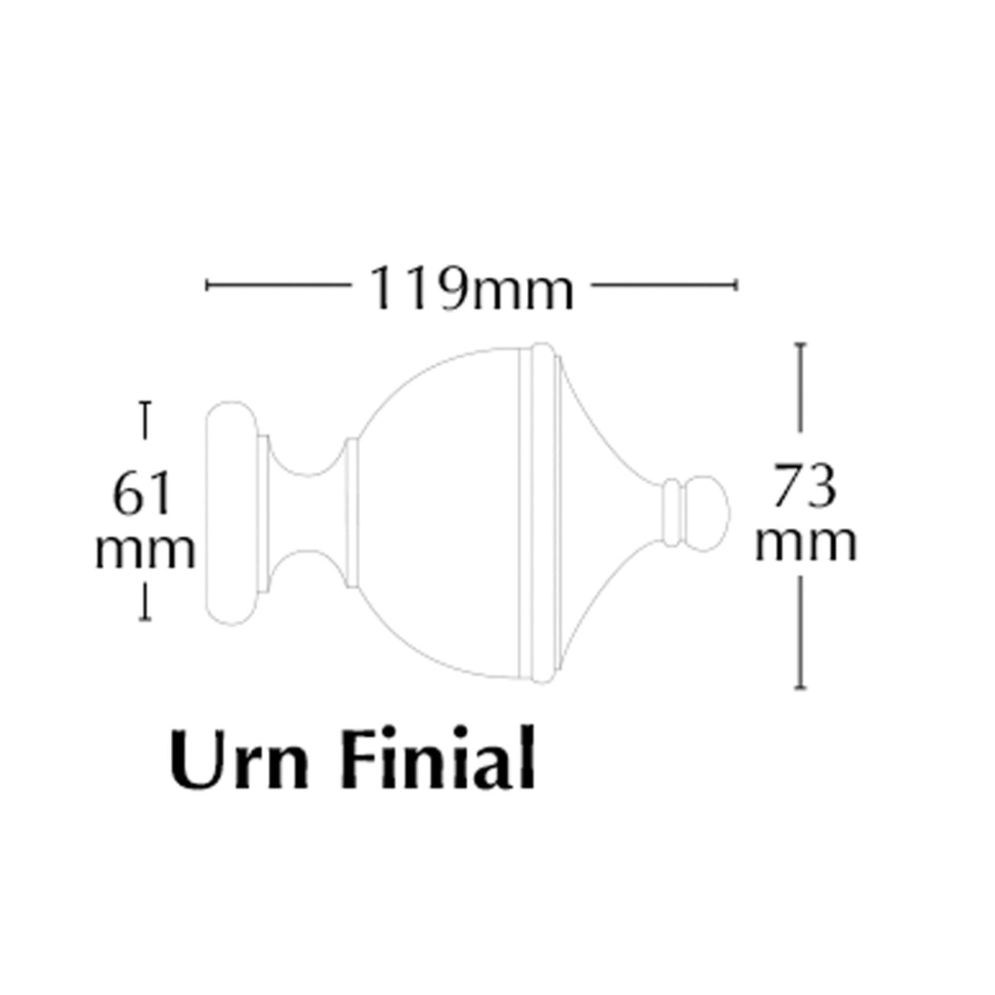 Jones Hardwick Urn 40mm Wooden Curtain Pole - Putty