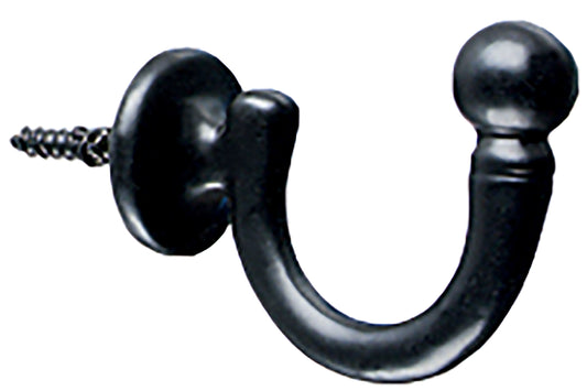 Hallis Large Ball Metal Curtain Tieback Hook - Black