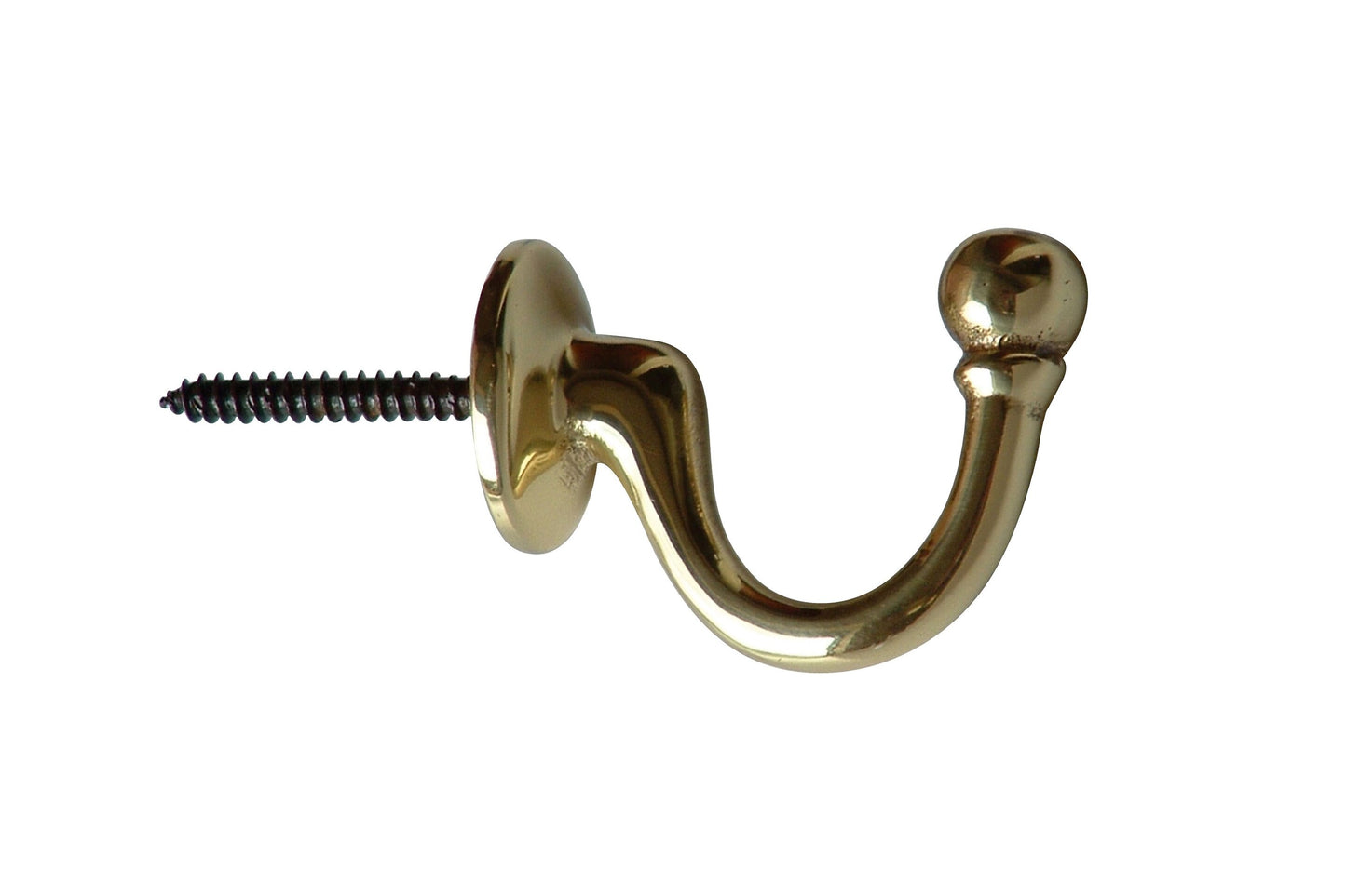 Hallis Ball Metal Curtain Tieback Hooks (Pair) - Brass