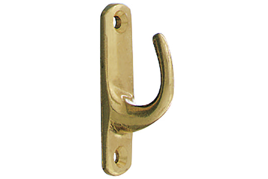 Hallis Plain Metal Curtain Tieback Hook - Brass