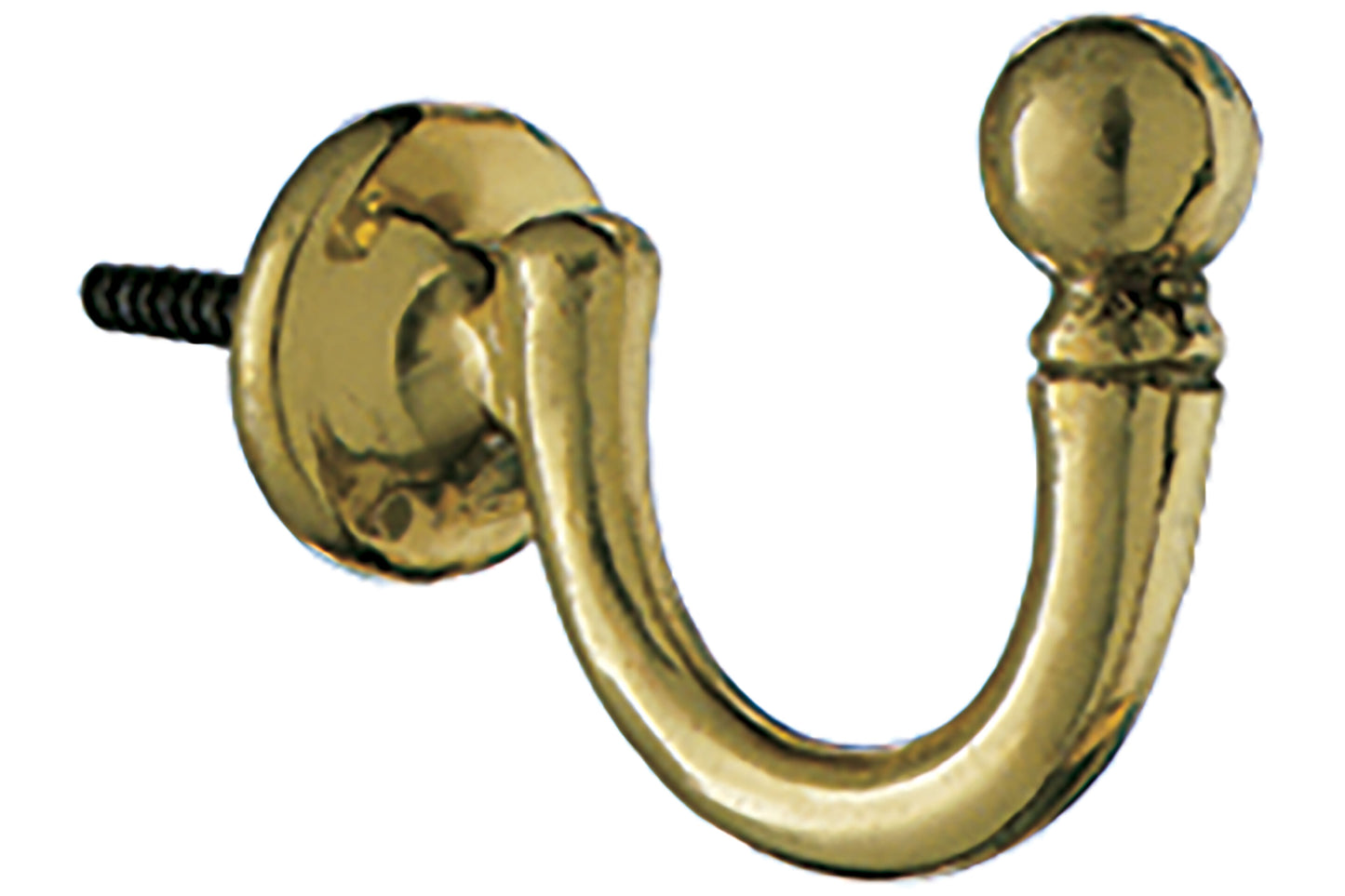 Hallis Large Ball Metal Curtain Tieback Hook - Brass