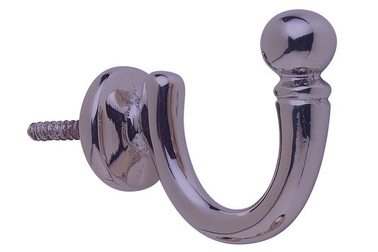 Hallis Large Ball Metal Curtain Tieback Hook - Chrome