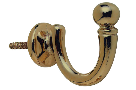 Hallis Large Ball Metal Curtain Tieback Hook - Antique Brass