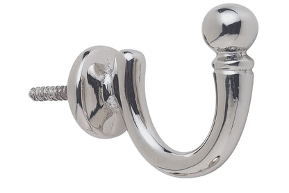 Hallis Large Ball Metal Curtain Tieback Hook -Satin Nickel