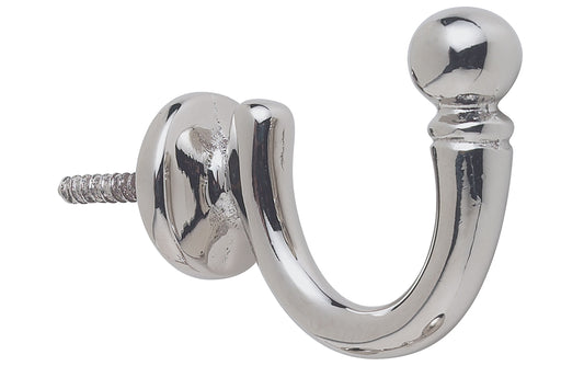 Hallis Large Ball Metal Curtain Tieback Hook -Satin Nickel