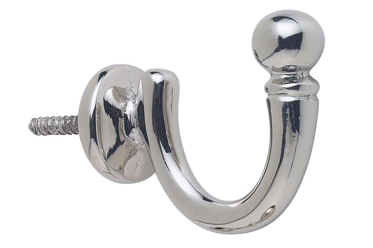 Hallis Large Ball Metal Curtain Tieback Hook - Nickel