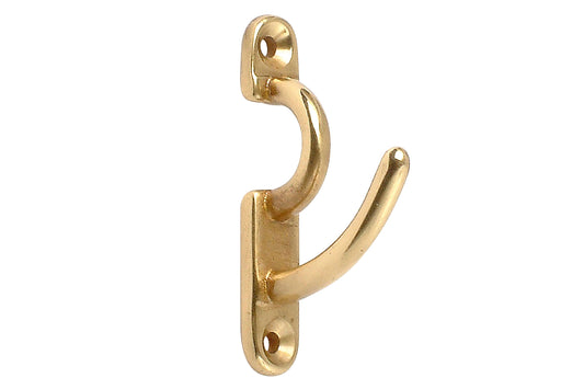 Hallis Security Metal Curtain Tieback Hook - Brass