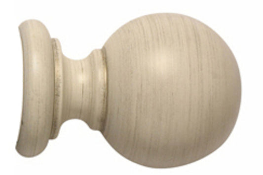 Hallis Modern Country Ball 45mm Wooden Curtain Pole Finial - Brushed Cream
