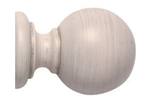 Hallis Modern Country Ball 45mm Wooden Curtain Pole Finial - Brushed Ivory