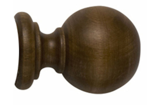 Hallis Modern Country Ball 45mm Wooden Curtain Pole Finial - Dark Oak