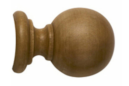 Hallis Modern Country Ball 45mm Wooden Curtain Pole Finial - Light Oak