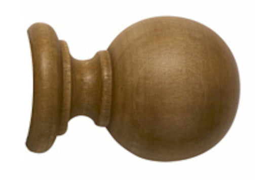 Hallis Modern Country Ball 45mm Wooden Curtain Pole Finial - Light Oak