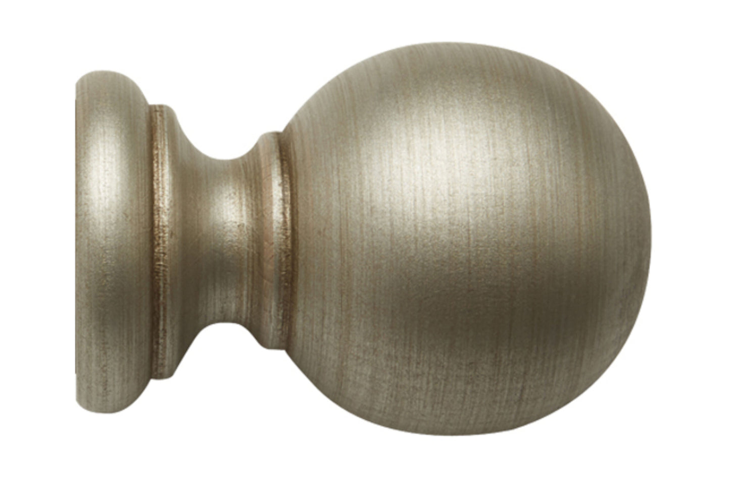 Hallis Modern Country Ball 45mm Wooden Curtain Pole Finial - Satin Silver