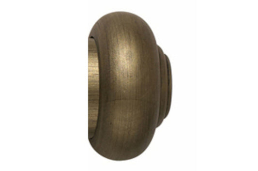 Hallis Modern Country Button 45mm Wooden Curtain Pole Finial - Gold Black